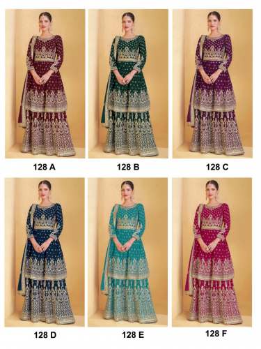 ASHIRWAD NAVABI Georgette Siquance work Suit by shiv fashion