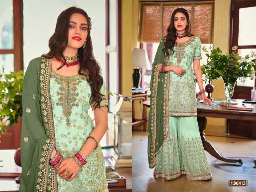 EB   1364 Georgette With Embroidery Work Suit by shiv fashion
