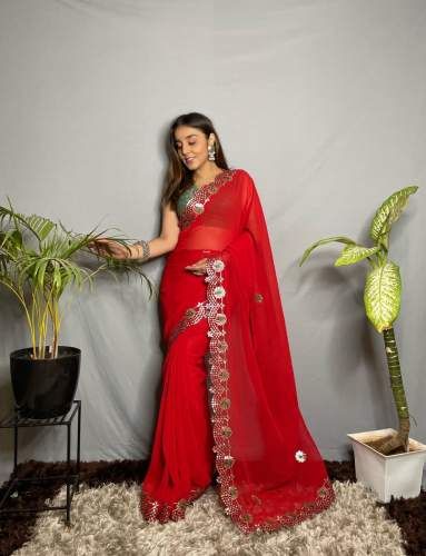 Ishita Georgett Gota work saree