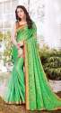 Gorgeous Green Lace Border Saree