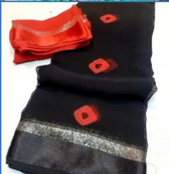 Regular Wear Black Chiffon Saree