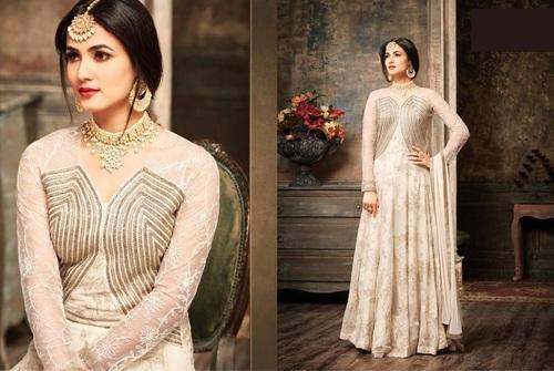 Net Long Designer Wedding Suits by Shri Balaji Silk Cotton Saree Emporium