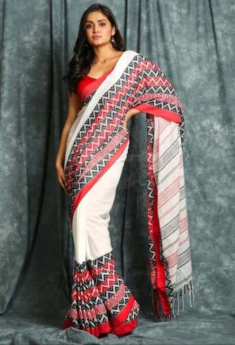 New Arrival Cotton Handloom Saree For Ladies by Anu Creations