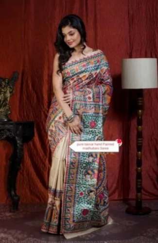 Attractive Silk Madhubani Silk Saree by Aaradhya Fashion and Handloom