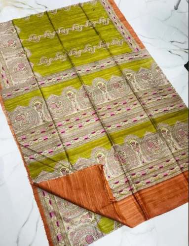 Latest Tusser Ghicha Madhubani Silk Sarees by Aaradhya Fashion and Handloom