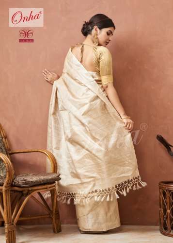 Trendy Tussar Silk Plain Saree 