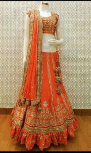New Collection Orange Heavy Work Lehenga Choli