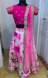 New Collection Pink Mirror Work Lehenga Choli
