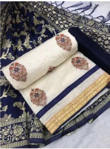 Kashmiri Work Ladies Banarasi Silk Dress Material 
