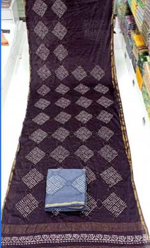 Dark Wine Cotton Saree from Nagaur by Suhagan sarees