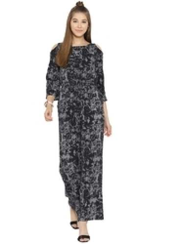Black Printed Jumpsuits