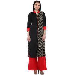 Panelled Kurta with Contrast Palazzo