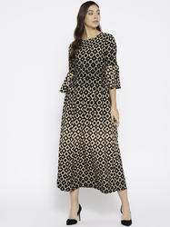 Printed Girls Western Dress