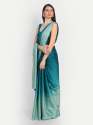 Blue Light To Dark Ombre Satin Saree thumb 1