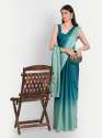 Blue Light To Dark Ombre Satin Saree thumb 2