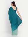 Blue Light To Dark Ombre Satin Saree thumb 3