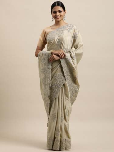 Exclusive Net Saree With Embroidered Work-1283