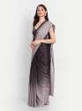 Fancy Stylish To Dark Ombre Satin Saree thumb 1
