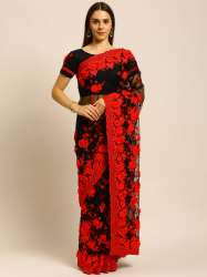 Floral Embroidered Net Saree -483