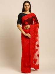 Kasee Presents Embroidered Thread Work Net Saree