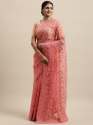 Light Pink Net Embroidered Saree - 906 thumb 1