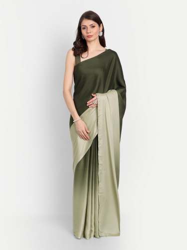 Light To Dark Ombre Satin Saree  by Kasee