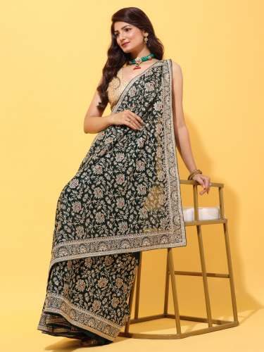 Single Zari Embroidered with diamond work 1896