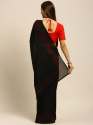 Soft Satin Silk Black Party Wear Saree - 1225 thumb 1