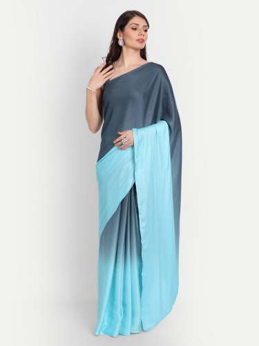 Stylish Fancy Ombre Satin Saree by Kasee