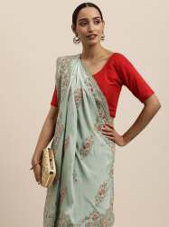 Wedding wear Crepe Embroidered Saree-1471