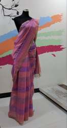 New Collection Purple Plain Cotton Saree For Women