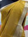New Yellow Cotton Saree For Ladies thumb 1