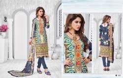 Cream With Multi Printed Straight Suit