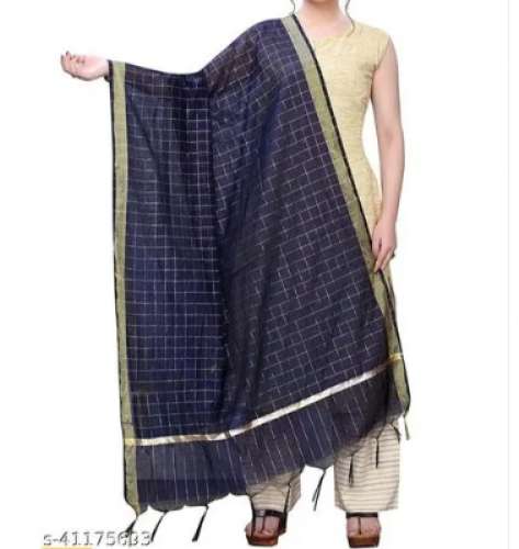 Plain Chanderi Dupatta by Marudhara Fashion