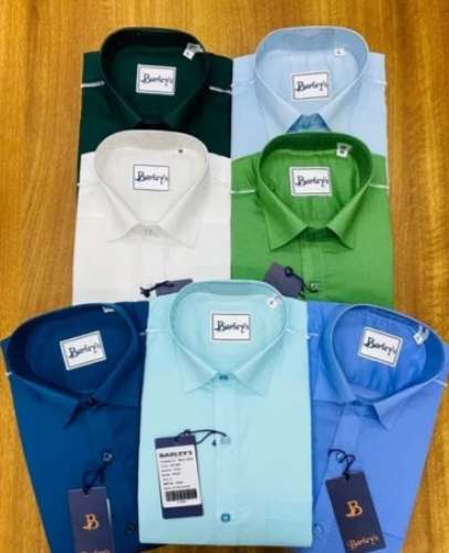 Men Plain Casual Cotton Shirts by S L Textiles