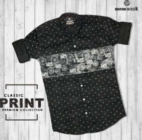 Black Dot Printed Shirt by Mountwell retail india llp