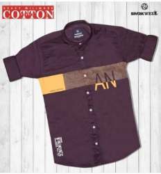 Brown Cotton Checks Shirt