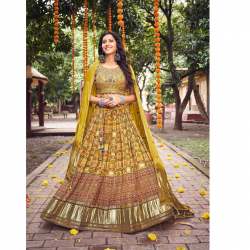 Elegant Yellow Crop Top Lehenga in Bulandshahr