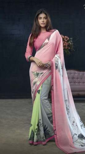 Cotton line block printed saree by Parvathi Enterprises