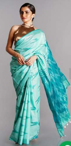 Fancy Formal Wear Ikkat Saree  by Shree Jeen Mata Fabrics
