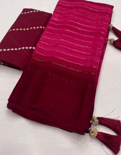 Kashvi Brand Shaded Plain Saree With Zari Work