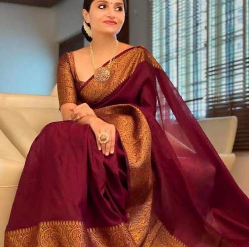 Latest Collection Plain Saree With Border  by Ansusri fashion Boutique