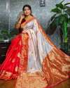 new-collection-red-and-white-saree-for-women
