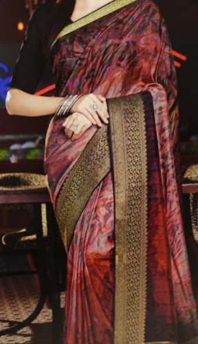 Party wear Badami Color Printed Saree by Kalanjali