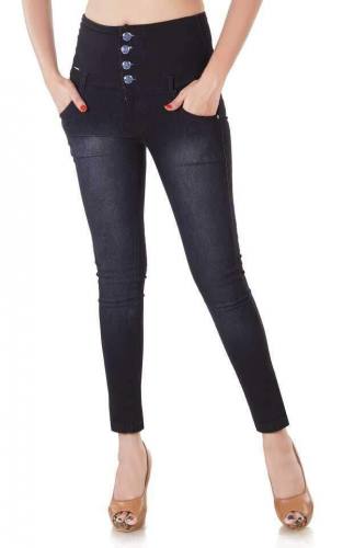 4 button High Waist Woman Jeans  by Danbro