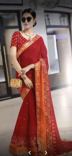 Ladies silk saree at wholesale by Amisha Saree Centre