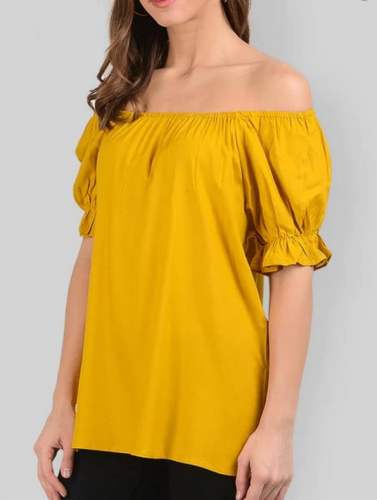 New Yellow Off Shoulder Top For Women by Panna Ladies Corner