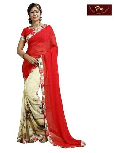 Fancy Printed Sarees by H M Bridal Lehenga