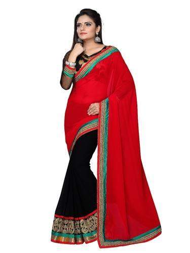 Fancy Red Designer Sarees