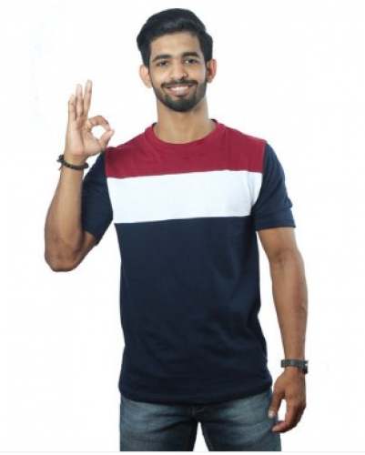 New Round Neck Lycra Mens T Shirt by Byc india